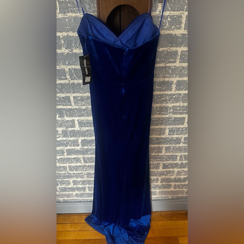 Old Hollywood sweetheart neckline dress blue size small nwt - Picture 4 of 5
